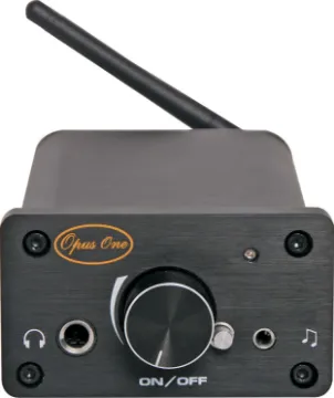 50W Stereo Bluetooth Amplifier A compact, sturdy 2x50W RMS class-D stereo amplifier with 3.5mm input on the front and RCA input on the back for easy connection.