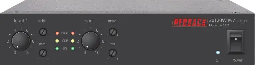 This 2 x 120W PA zone amplifier developed by Redback, allows installers to mix and match amplifiers within a 1RU 19” rack space. 