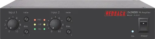 This 2 x 240W PA zone amplifier developed by Redback, allows installers to mix and match amplifiers within a 1RU 19” rack space. 