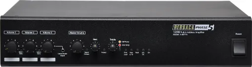 This 125 Watt 4 channel mixer amplifier is specifically designed for applications requiring up to three microphone inputs, without compromising output power and overall performance. The amplifier feature three inputs which can be configured for either microphone or line level operation.