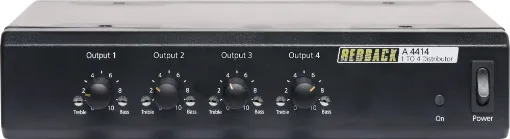 This compact half rack distributor comprises of a single 3 pin balanced XLR input to four 3 pin balanced XLR outputs. Great for splitting a single audio source out to multiple zones without interference between channels.