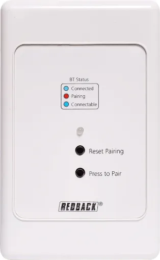This commercial grade BT 5.0 receiver offers the ability to interface Bluetooth audio devices into public address systems. Balanced audio is relayed back to a Redback solutions receiver. 