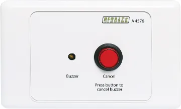 Universal Remote Alarm Wallplate Designed for both 12V and 24V operation, this wallplate will sound a buzzer and illuminate an LED indicator when activated. A cancel button allows buzzer to be switched off, whilst the LED remains on. Connects with standard figure 8 cable and operates onc