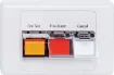 This remote wallplate interfaces with a building fire evacuation control board to offer simple fire alarm test triggering. 