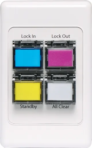 The remote wall plates provide the same functionality as the buttons on the front of the A4595A.