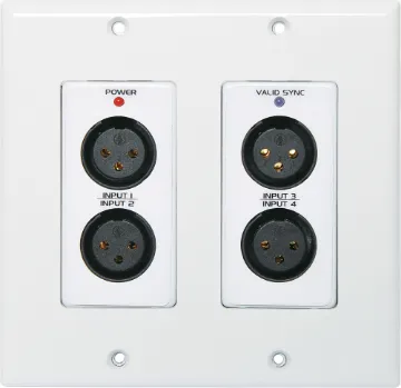 Dante Mic/Line 4 Input, 2 Output Dual Wallplate Dante Interface 4 x Mic/Line Inputs, 2 x Line Outputs