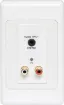 This Stereo RCA and 3.5mm Jack Wallaplate can be used in a stand-alone point to point basis, allowing signals to be sent over long distances (up to 600m depending on cable used and configuration of plates). 