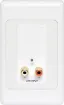 This Stereo RCA input wallplate can be used in a stand-alone point to point basis, allowing signals to be sent over long distances (up to 600m depending on cable used and configuration of plates). 