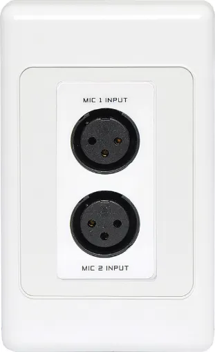 This Dual 3 pin XLR Line/Balanced input wallplate can be used in a stand-alone point to point basis, allowing balanced signals to be sent over long distances (up to 600m depending on cable used and configuration of plates). 