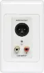 This 3 pin XLR Balanced and Stereo RCA output wallplate can be used in a stand-alone point to point basis, allowing balanced signals to be sent over long distances (up to 600m depending on cable used and configuration of plates). 
