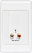 This Stereo RCA Jack output wallplate can be used in a stand-alone point to point basis, allowing balanced signals to be sent over long distances (up to 600m depending on cable used and configuration of plates). 