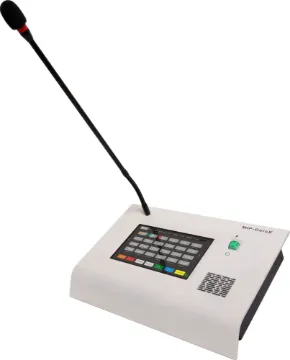 Merlaud IP Communicator Paging Console This paging controller is the heart of the system where all commands are initiated. It provides zone PA selection, multi-zone recall, background music (BGM) selection and do not disturb settings.