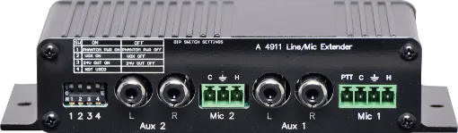 This compact 2 input mixer which accepts either a line level signal or balanced microphone signal for each input. The output signal is suitable for feeding an amplifier with either a line level input or balanced microphone input. Input one will vox mute i