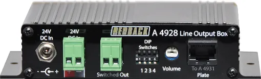 A single mic/line output box designed to operate with A 4931 and A 4932 zone connection boxes. 
