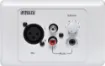 This mic/line pre-amp wallplate accepts either a microphone or line input and converts the signal to a balanced high level output. The 3V output signal is carried via Cat5e cable, (suitable for distribution up to 300m without interference) back to the A 4930 Hub.