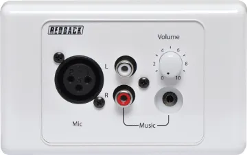 Microphone/Line Pre Amplifier Wallplate This mic/line pre-amp wallplate accepts either a microphone or line input and converts the signal to a balanced high level output. The 3V output signal is carried via Cat5e cable, (suitable for distribution up to 300m without interference) back to the A 4930 Hub.