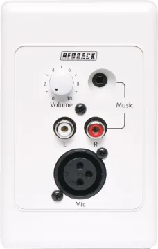 Microphone/Line Pre Amplifier Wallplate This mic/line pre-amp wallplate accepts either a microphone or line input and converts the signal to a balanced high level output. The 3V output signal is carried via Cat5e cable, (suitable for distribution up to 300m without interference) back to the A 4930 Hub.