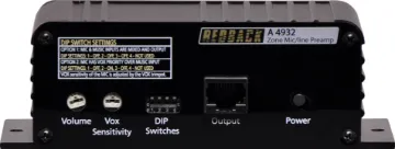 Balanced Microphone/Line Pre Amplifier This mic/line pre-amp wallplate accepts either a microphone or line input and converts the signal to a balanced high level output. The 3V output signal is carried via Cat5e cable, (suitable for distribution up to 300m without interference) back to the A 4930 Hub.