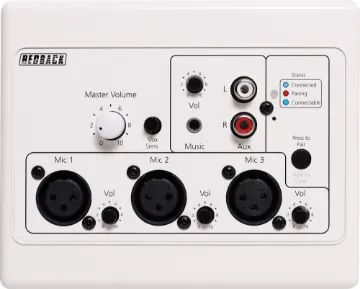 3 Input XLR Mic/Line Pre-Amp Bluetooth Wallplate These local zone input wallplates allow for multiple mic/line inputs to be sent over UTP cabling back to a single UTP receiver for connection to a zone amplifier. This model also features bluetooth audio streaming for local zone playback of music.