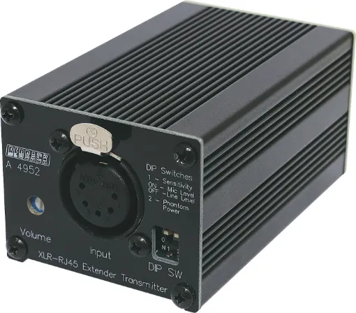 This handy interface box allows balanced signals to be transmitted over long distances using economical UTP data cabling, and provides easy local zone connection for audio sources.