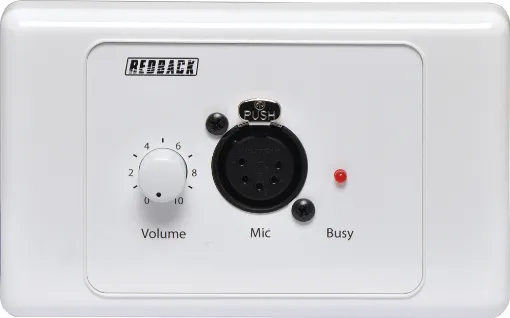 The A5138 UTP wall plate has a standard 5 Pin XLR connector for connection of microphones with PTT switches. 