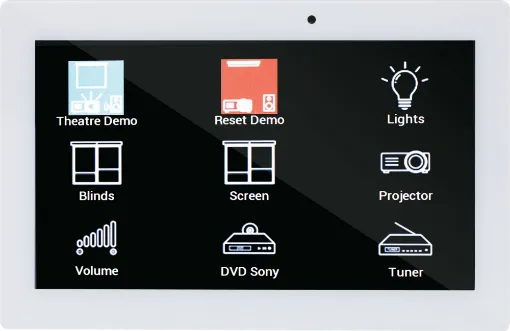 This universal 7" touchscreen wallplate is the perfect control system for commercial and domestic automation. Its stylish low profile design lends itself to installation in new modern homes, classrooms, lecture theatres or corporate boardrooms.