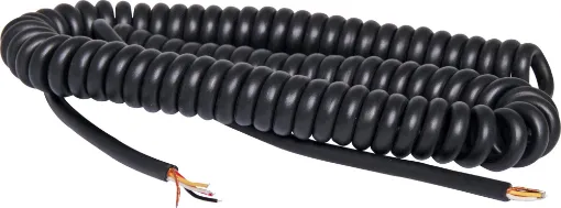 0.75m curly cable to suit CB fist type microphone. Bare end connection for terminating to OEM equipment or with the connector of your choice.