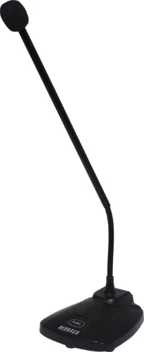 An elegant, stylish, slimline unobtrusive desk-mount paging microphone equipped with a 3 pin balanced XLR lead. Features switchable flat or rolloff response to eliminate low frequency pickup. May also be switched to operate as push to talk or push to lock