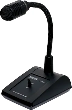 5 Pin XLR Desk Paging Microphone This desk microphone has a tapered low frequency response for articulate speech reproduction and enhanced clarity.  Fitted with a 2 metre lead and terminated with 5 pin XLR connector. Includes a PTT mute switching pair.