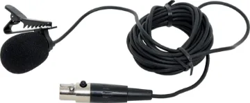 Lapel Condenser Microphone A miniature electret lapel microphone with integral clip. Supplied with a balanced lead with mini 3 pin XLR plug.  Features excellent pickup characteristics, dynamic range and requires phantom power (see C 0358). Perfect for lecturers, spruikers, presente
