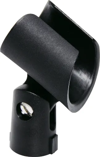 Standard type mic holder, uses 5/8&quot thread to enable direct fitting to most mic stands and goosenecks.