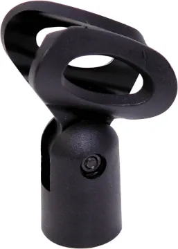 22mm Flexible Microphone Holder Designed to suit narrow bodied hard wired mics. Uses standard 5/8" thread to enable direct fitting to most mic stands and goosenecks. Features flexible plastic to allow the accommodation of a variety of microphone sizes.