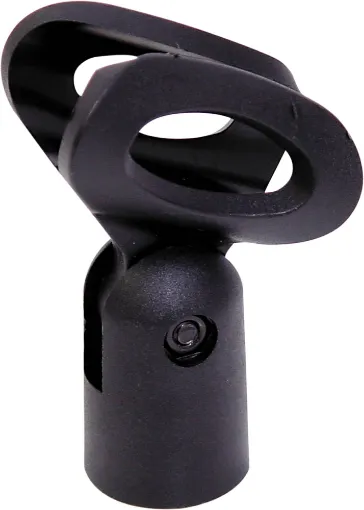 Designed to suit narrow bodied hard wired mics. Uses standard 5/8&quot thread to enable direct fitting to most mic stands and goosenecks. Features flexible plastic to allow the accommodation of a variety of microphone sizes.