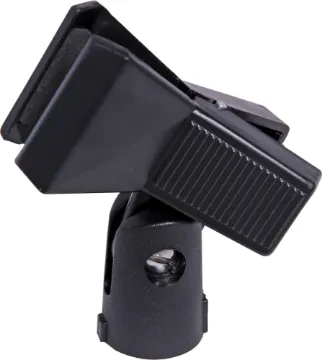 Spring Loaded Microphone Holder Spring loaded mic holder, uses 5/8" thread to enable direct fitting to most mic stands and goosenecks.