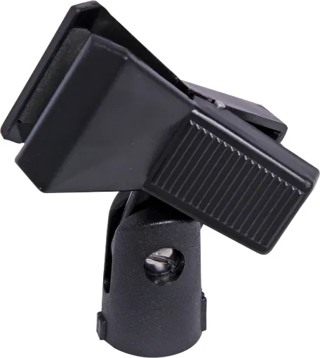 Spring loaded mic holder, uses 5/8&quot thread to enable direct fitting to most mic stands and goosenecks.