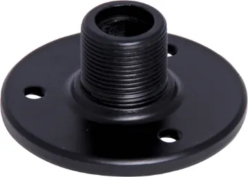 Black Gooseneck Microphone Base Has a 5/8" male thread one end and 5/8" female thread other end. Screws included. Black base
