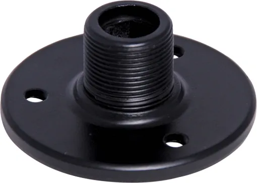 Has a 5/8&quot male thread one end and 5/8&quot female thread other end. Screws included. Black base