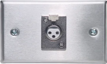3 pin XLR Horizontal Steel Microphone Wallplate 3 Pin Horizontal Mount Stainless Steel Plates with 1 x XLR skt