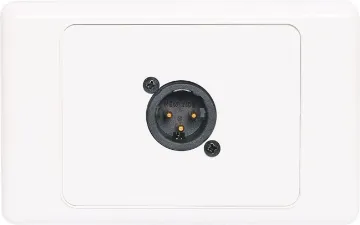 3 Pin XLR Horizontal Microphone Wallplate 3pin XLR microphone connector mounted horizontally on a dual face wall plate. "One-Shot" version with screw terminal connections for quick and easy connection on site.