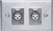 3 Pin Horizontal Mount Stainless Steel Plates with 2 x XLR skts