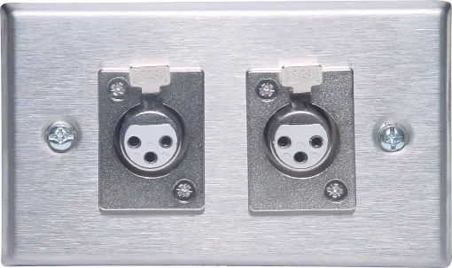 3 Pin Horizontal Mount Stainless Steel Plates with 2 x XLR skts