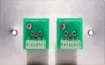 Dual 3 pin XLR microphone connectors mounted horizontally on a brushed stainless steel wall plate. “One-Shot” version with screw terminal connections for quick and easy connection on site. 