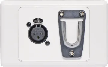 3 pin XLR Wallplate with Microphone Clip This 3 Pin XLR wall plate are fitted with a clip for holding. fist type CB microphones.