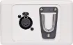 This 5 Pin XLR wall plate are fitted with a clip for holding supermarket microphones.