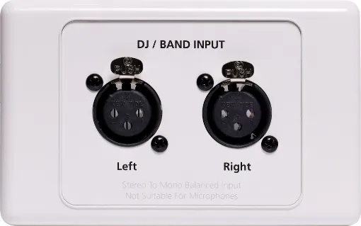 This dual 3 pin XLR wallplate has been desinged for DJ/band inputs at function centres and venues. 