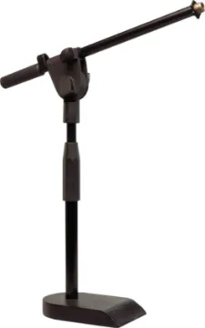 Microphone Banquet Type Desk Stand Telescopes both vertically and horizontally. Swivel adjustment on horizontal arm. 5/8" thread adaptor supplied. Heavy cast base. Compatible with both 3/8" and 5/8" thread mounts