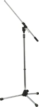 Microphone Floor Stand With Boom Sturdy telescopic stem with friction grip adjustment and foldup legs. Includes screw adaptor attachment (5/8") for microphone holder etc. Height adjusts from 96 to 160cm with 70cm adjustable boom.