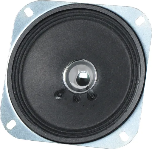 5 watt max. 4 and 8&Omega taps. Great for use in intercoms, as monitor speakers, etc. 
Diagonal mounting hole centres at 117mm.