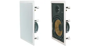 200mm 100W 2 Way Rectangular Platinum Ceiling Speaker Pair Featuring woven carbon fibre woofer & titanium dome tweeter for the ultimate in home theatre response! - Bass & treble control switches - Vented magnets - Easy flip-lock installation - Rust free aluminium grilles