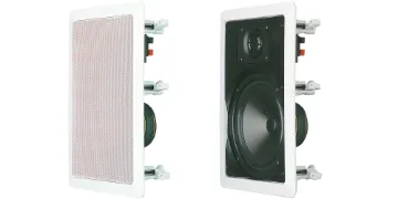 165mm 35W 2 Way Rectangular In-Wall Ceiling Speaker Pair An outstanding choice for use in in-wall or ceiling applications such as home theatre or reticulated music systems. Features excellent hi-fi reproduction and high power handling capability.
Designed to be installed into ceilings or walls, this low prof